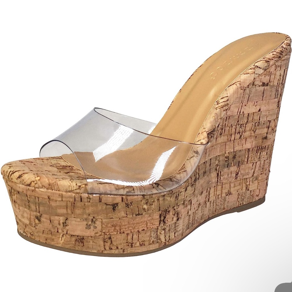 Bamboo Cork Wedge Heels Size 9